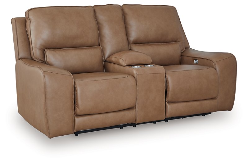 DeepWakes Power Reclining Loveseat with Console - Pierce Furniture Gallery