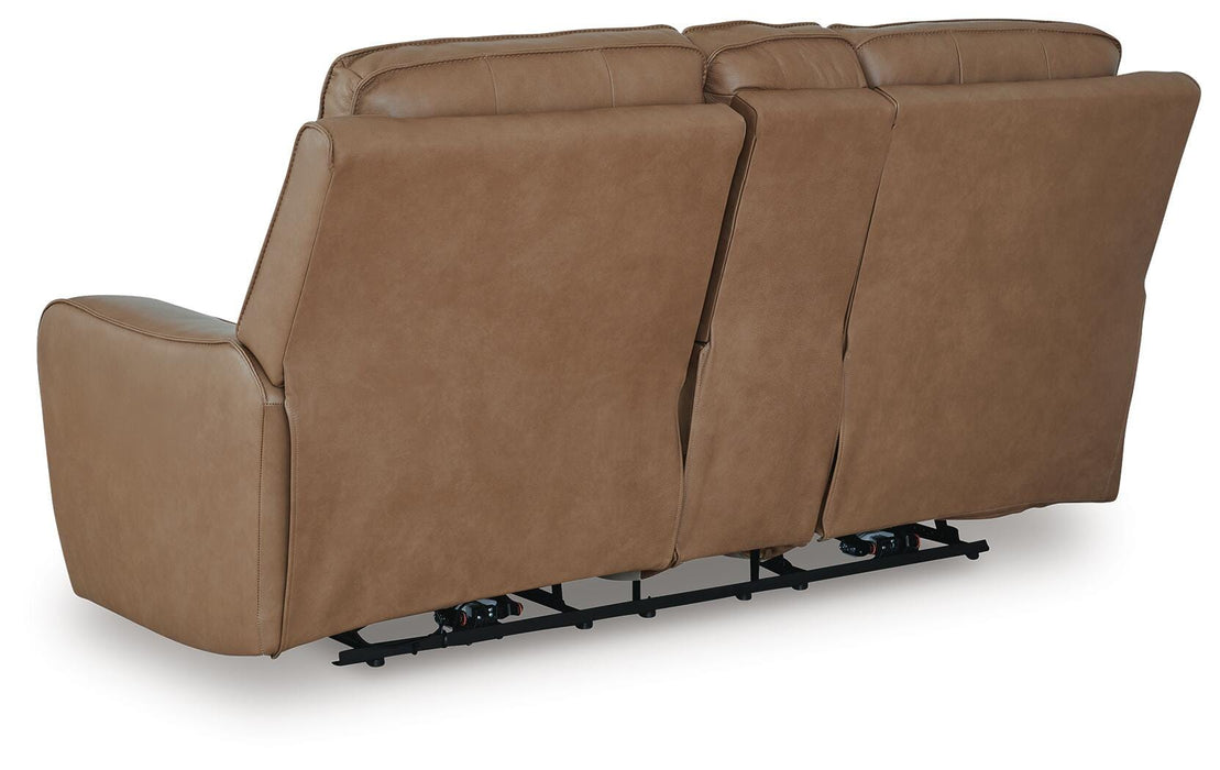 DeepWakes Power Reclining Loveseat with Console - Pierce Furniture Gallery