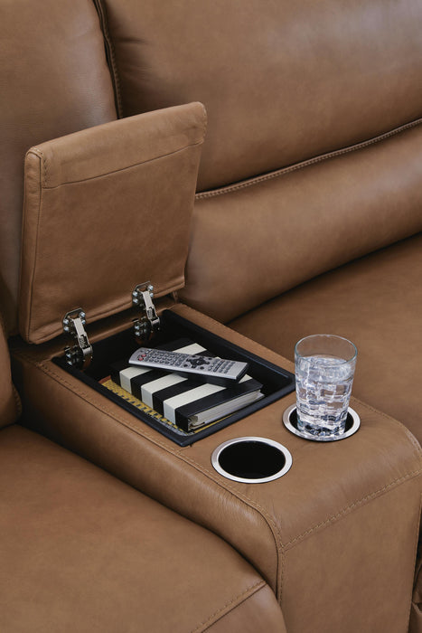 DeepWakes Reclining Sectional with Storage Console - Pierce Furniture Gallery
