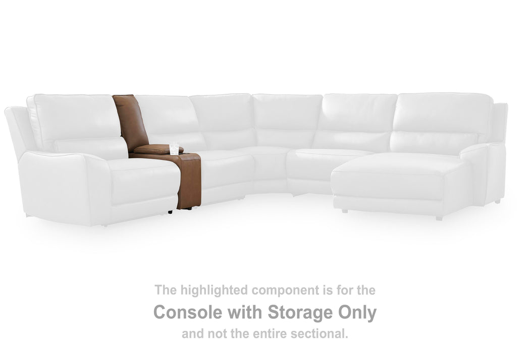 DeepWakes Reclining Sectional with Storage Console - Pierce Furniture Gallery
