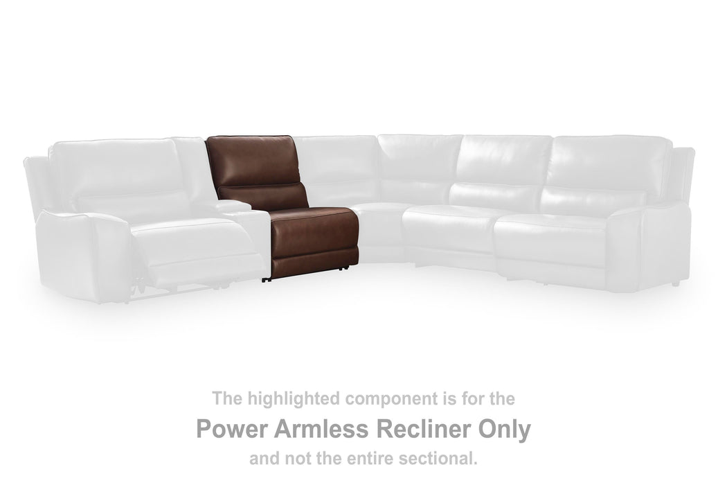 DeepWakes Reclining Sectional with Storage Console - Pierce Furniture Gallery