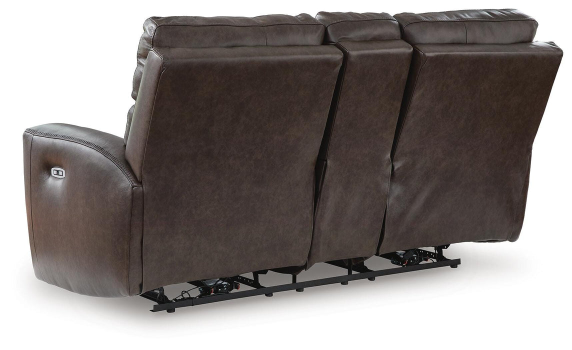 Crossplex Power Reclining Loveseat with Console - Pierce Furniture Gallery