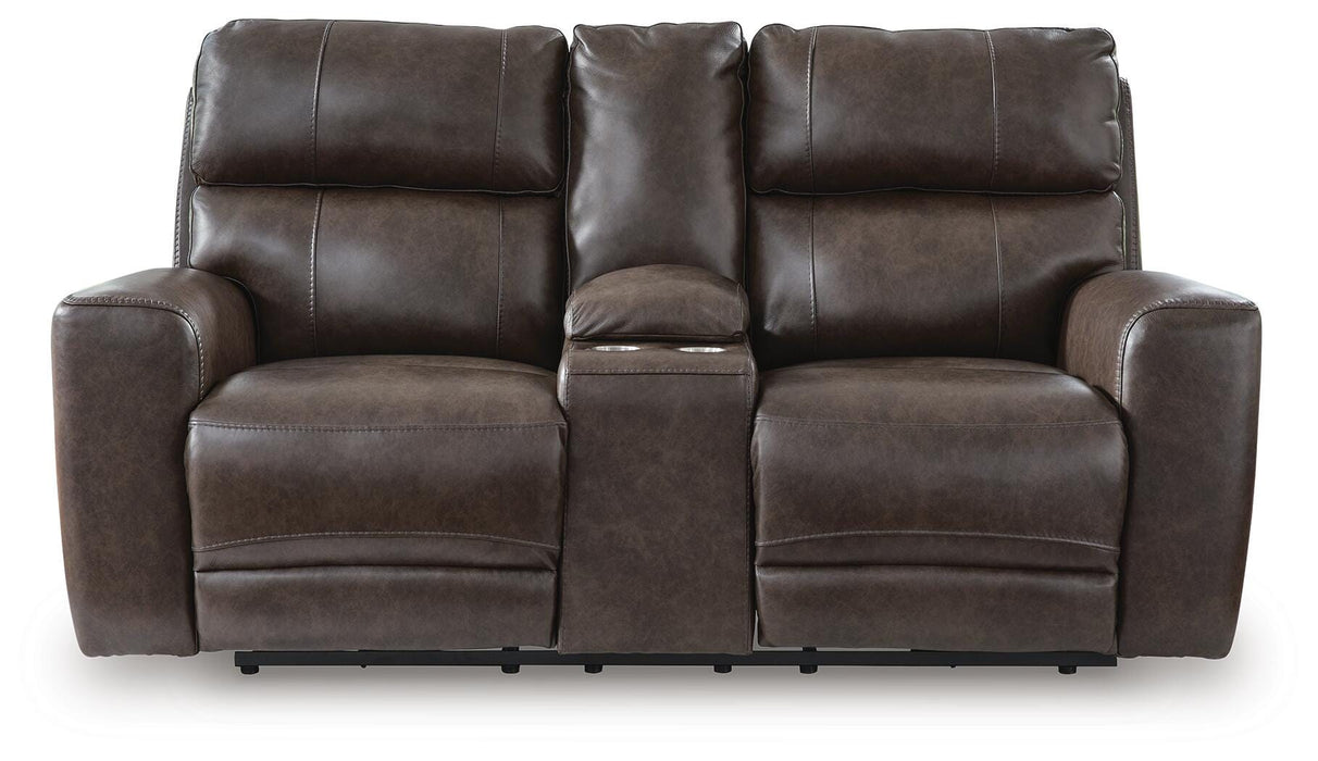 Crossplex Power Reclining Loveseat with Console - Pierce Furniture Gallery