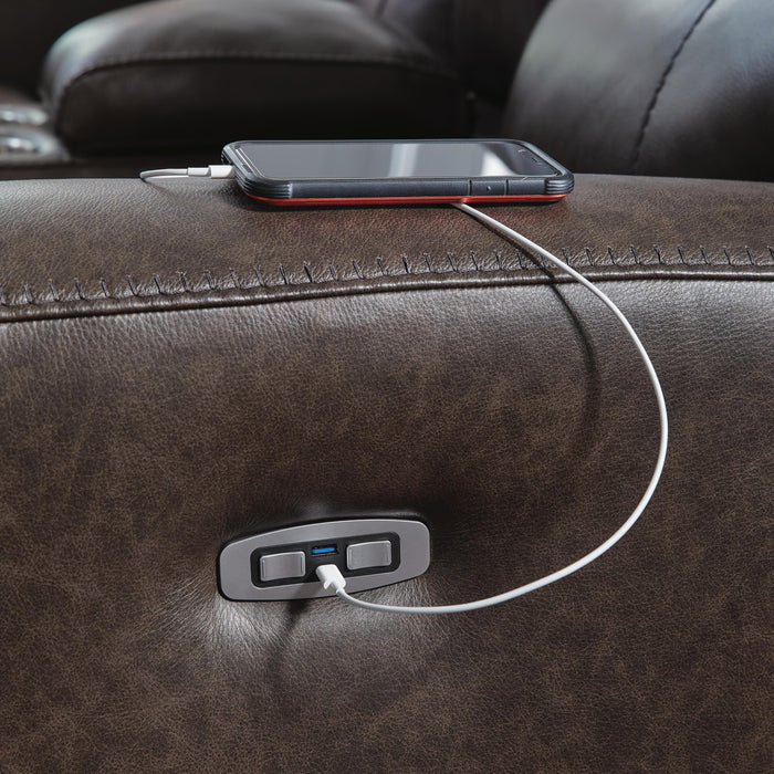 Crossplex Power Reclining Loveseat with Console - Pierce Furniture Gallery