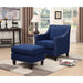 Erica 497 Ottoman W/Chrome Nail Heirloom Blue (ISTA 3) - Pierce Furniture Gallery
