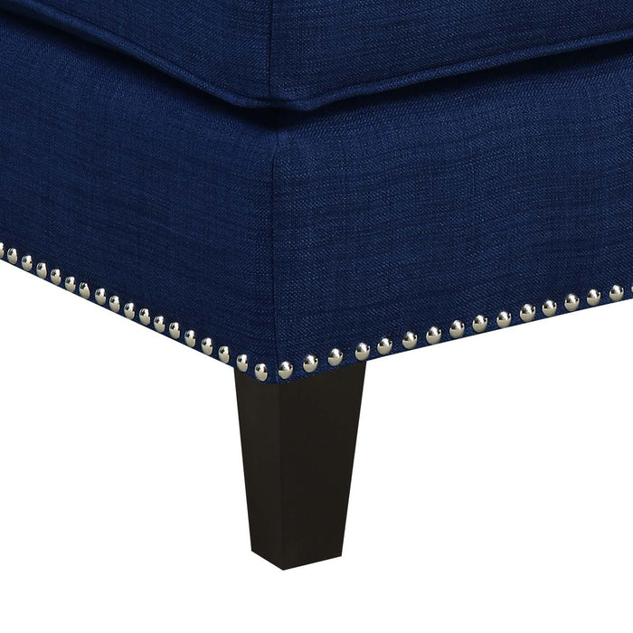 Erica 497 Ottoman W/Chrome Nail Heirloom Blue (ISTA 3) - Pierce Furniture Gallery