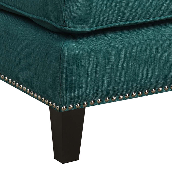 Erica 497 Ottoman W/Chrome Nail Heirloome Teal (ISTA 3)