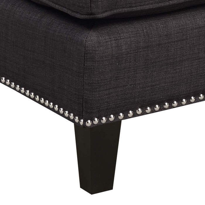 Erica 497 Ottoman W/Chrome Nail Heirloom Charcoal (ISTA 3)