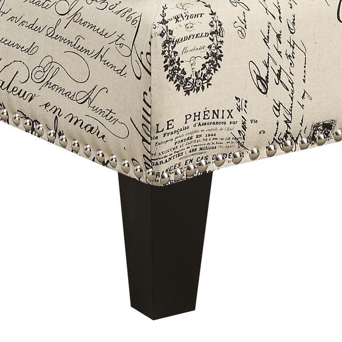 Erica 497 Ottoman W/Chrome Nail French Script (ISTA 3) - Pierce Furniture Gallery