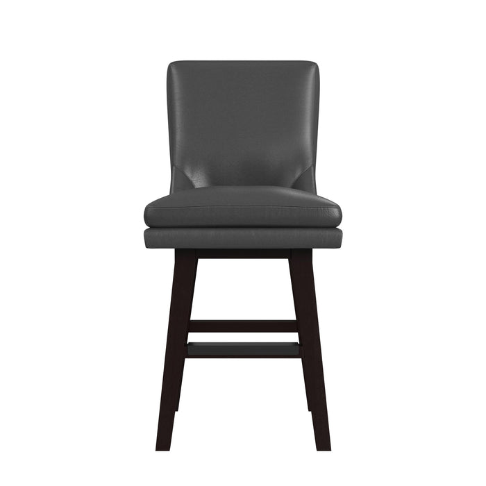 Villanova Swivel Counter Stool with Pewter PU in Espresso (2 Per Carton)