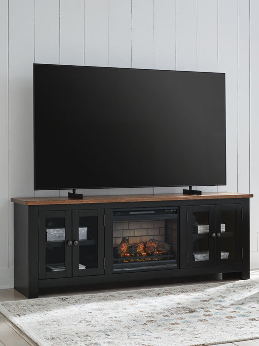 Wildenauer 76" TV Stand with Electric Fireplace - Pierce Furniture Gallery