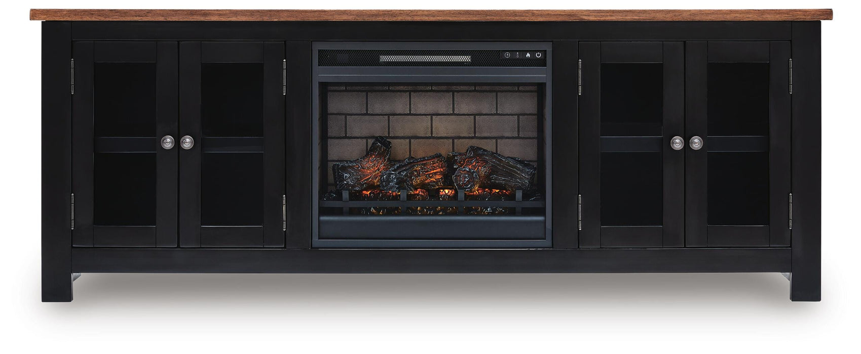Wildenauer 76" TV Stand with Electric Fireplace - Pierce Furniture Gallery
