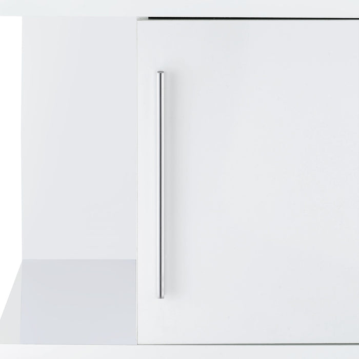 Wendolyn Wine Cabinet with Light in Glossy White