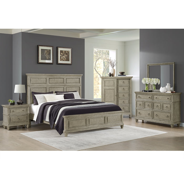 Whit-Ash 5-Drawer Door Chest in Light Grey
