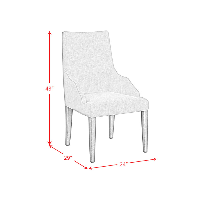 Yellowstone Dining Host Chair with Grey Fabric in Medium Brown (2 Per Carton)