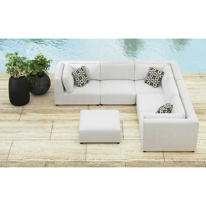 Zandara 5PC Modular Set in Olefin Beige with Ottoman