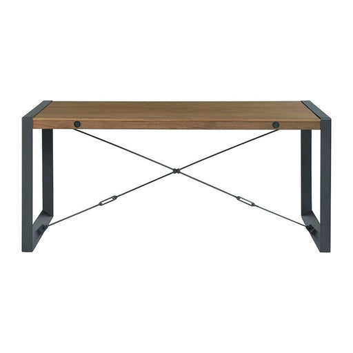 Elements International Industrial Dining Table in Gunmetal and Brown image
