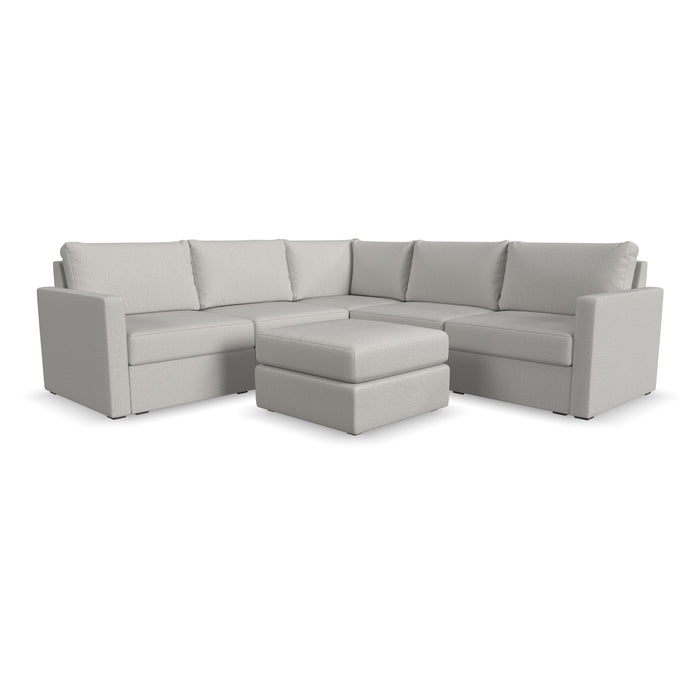 Flex 5-Seat Sectional with Standard Arm and Ottoman