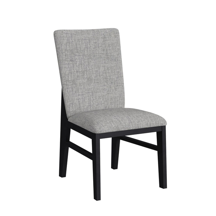 Marlene Dining Side Chair with Grey Fabric in Black (2 Per Carton)