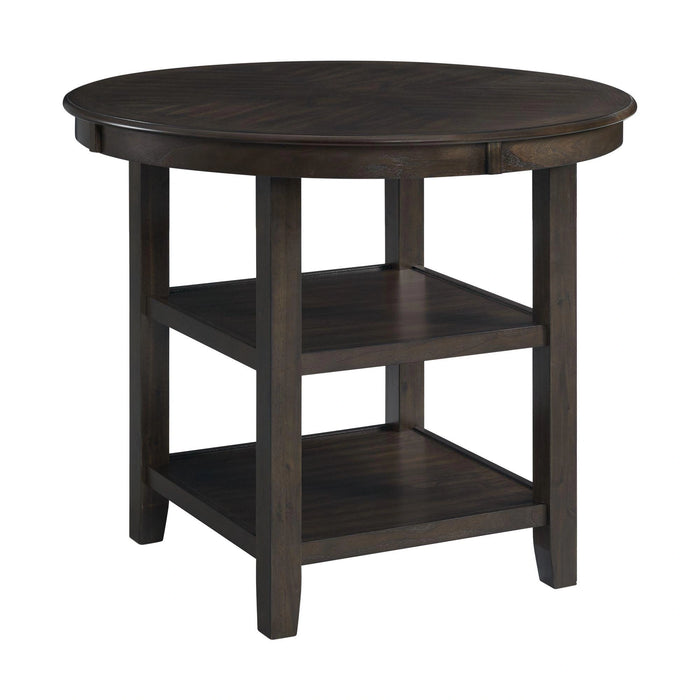 Amherst Counter Height 5PC Dining Set-Table and Four Faux Leather Side Chairs in Walnut