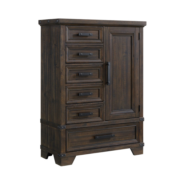 Colorado City 6-Drawer Door Chest in Charcoal