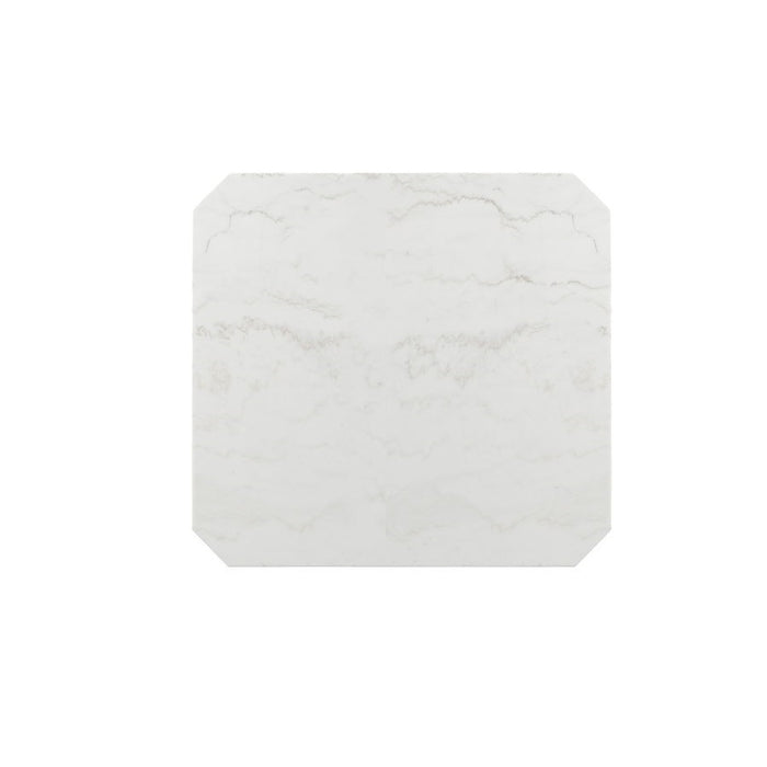 Elements International Francesca Counter Height Dining Table in White and Black