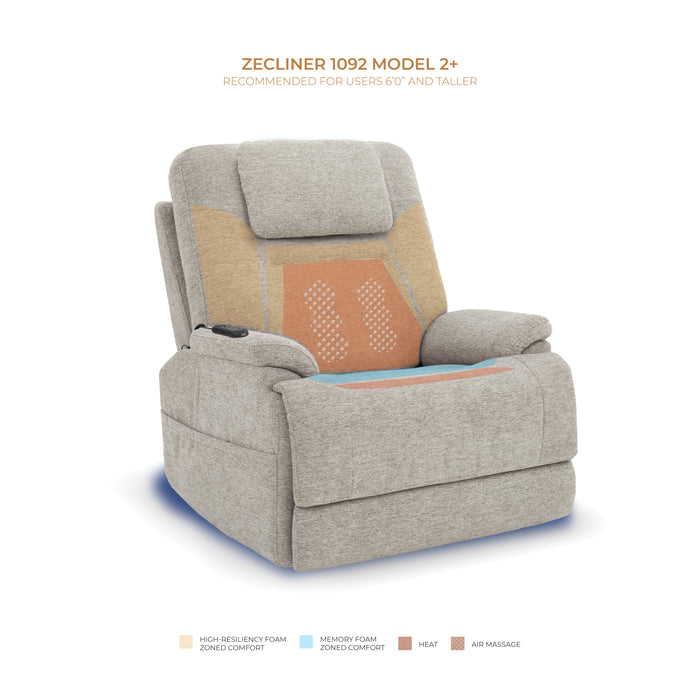 Zecliner Model 2+ Latitudes Power Lift Sleep Recliner with Power Headrest, Lumbar, Heat & Massage - 5000008530 - Pierce Furniture Gallery
