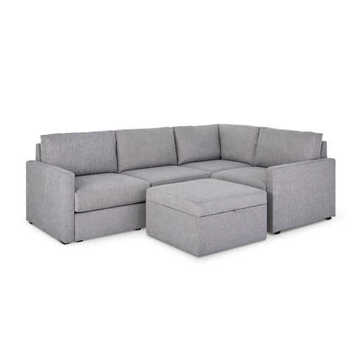 Flex 4-Seat Sectional with Narrow Arm and Storage Ottoman - 5000003359