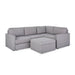 Flex 4-Seat Sectional with Narrow Arm and Storage Ottoman - 5000003359