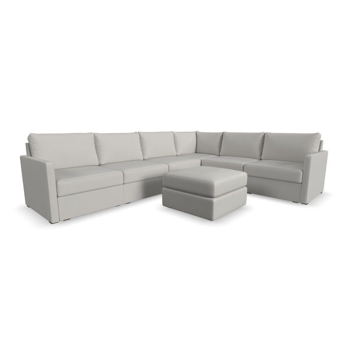 Flex 6-Seat Sectional with Narrow Arm and Ottoman