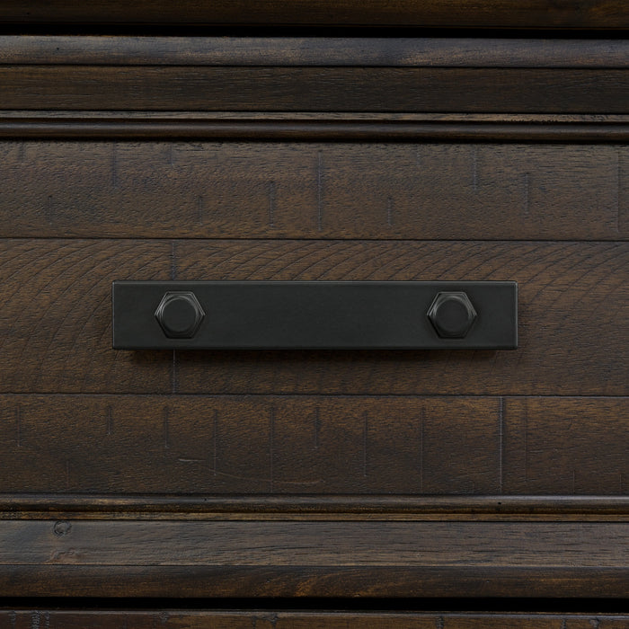 Colorado City 6-Drawer Door Chest in Charcoal