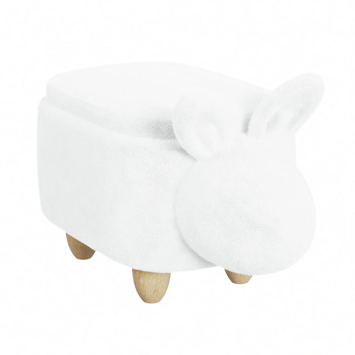 Rabbit Storage Stool in White