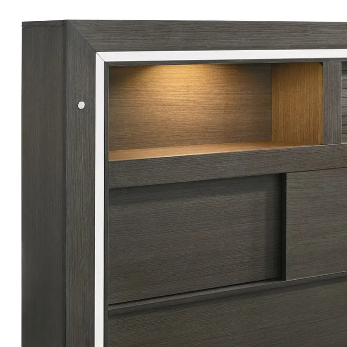 Elements International Sasha Queen Music Bed in Charcoal