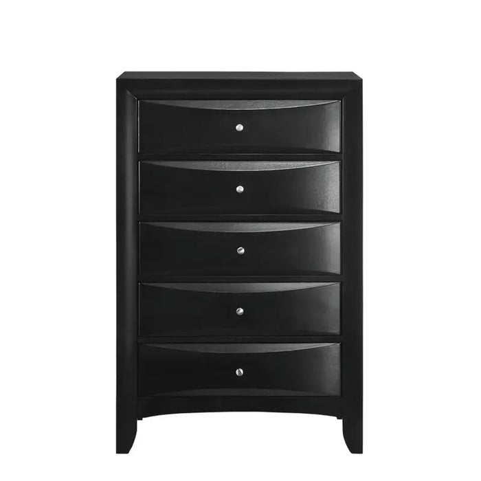 Elements International Emily 5 Drawer Chest in Black