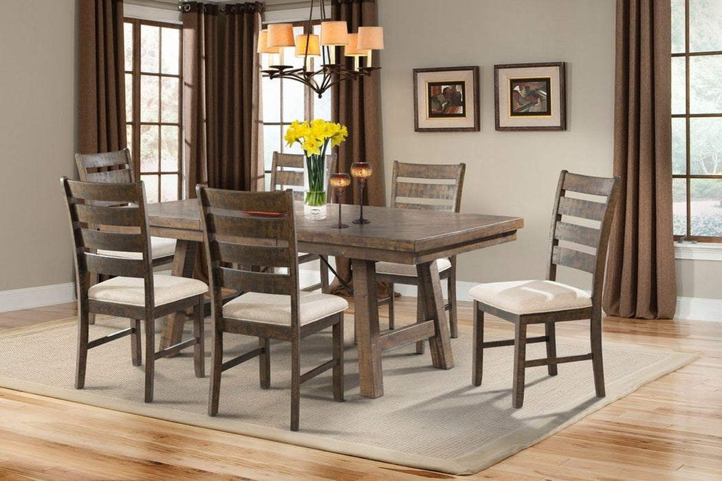 Elements International Jax Rectangular Dining Table in Smokey WalnutC