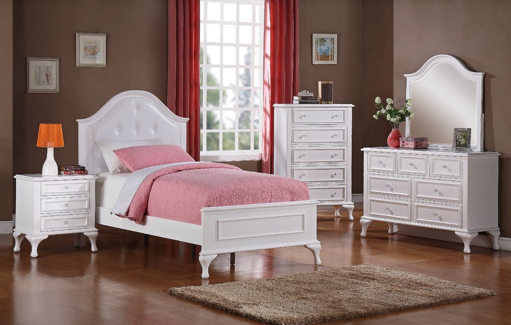Elements International Jesse Full Bed in White