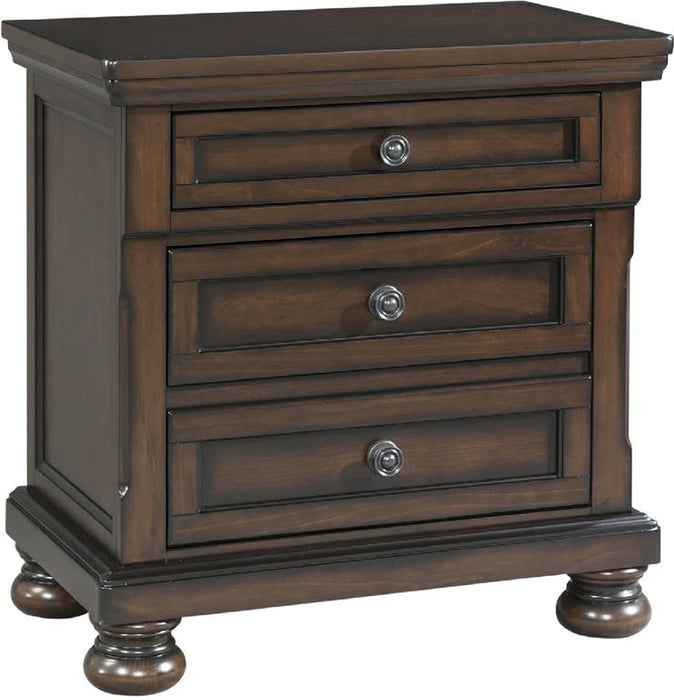 Elements International Kingston 3 Drawers Nightstand w/ Power in Walnut image