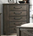 Elements International Maverick 5 Drawer Chest in Dark Brown image