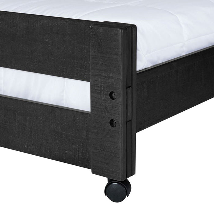 Elements International Vista Twin over Full Basic Loft Bed with Desk in Grey