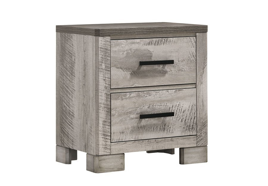 Elements International Millers Cove 2 Drawer Nightstand in Gray image