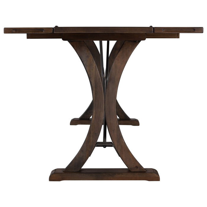 Elements International New Bedford Dining Table in Dark Brown
