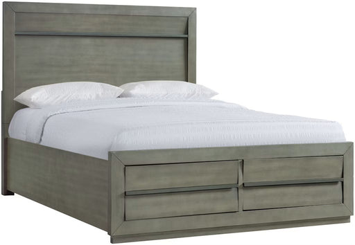 Elements International Zig King Storage Bed in Grey B.25263.QSB image